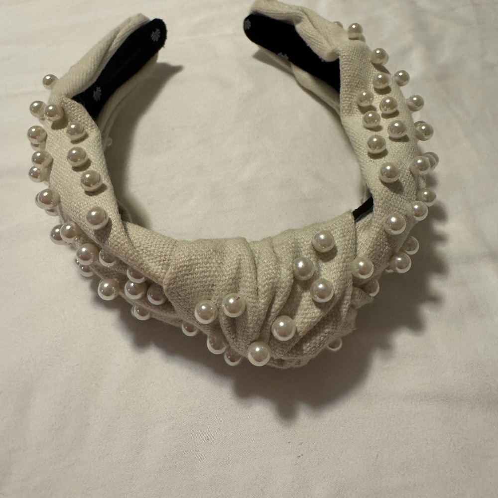 Lele Sadoughi Cream Pearl Studded Headband